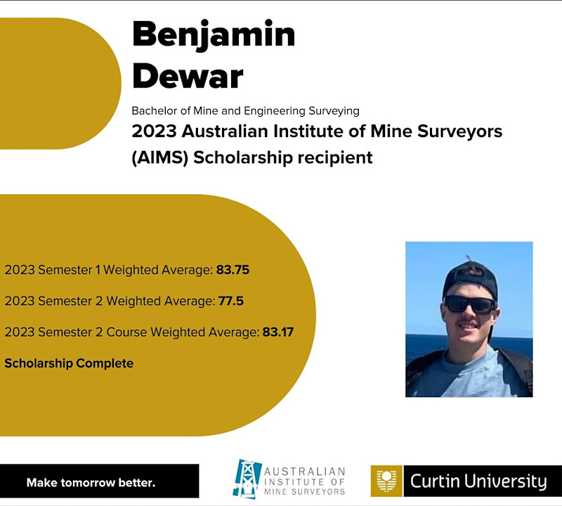 2023 AIMS Scholarship Recipient Benjamin Dewar